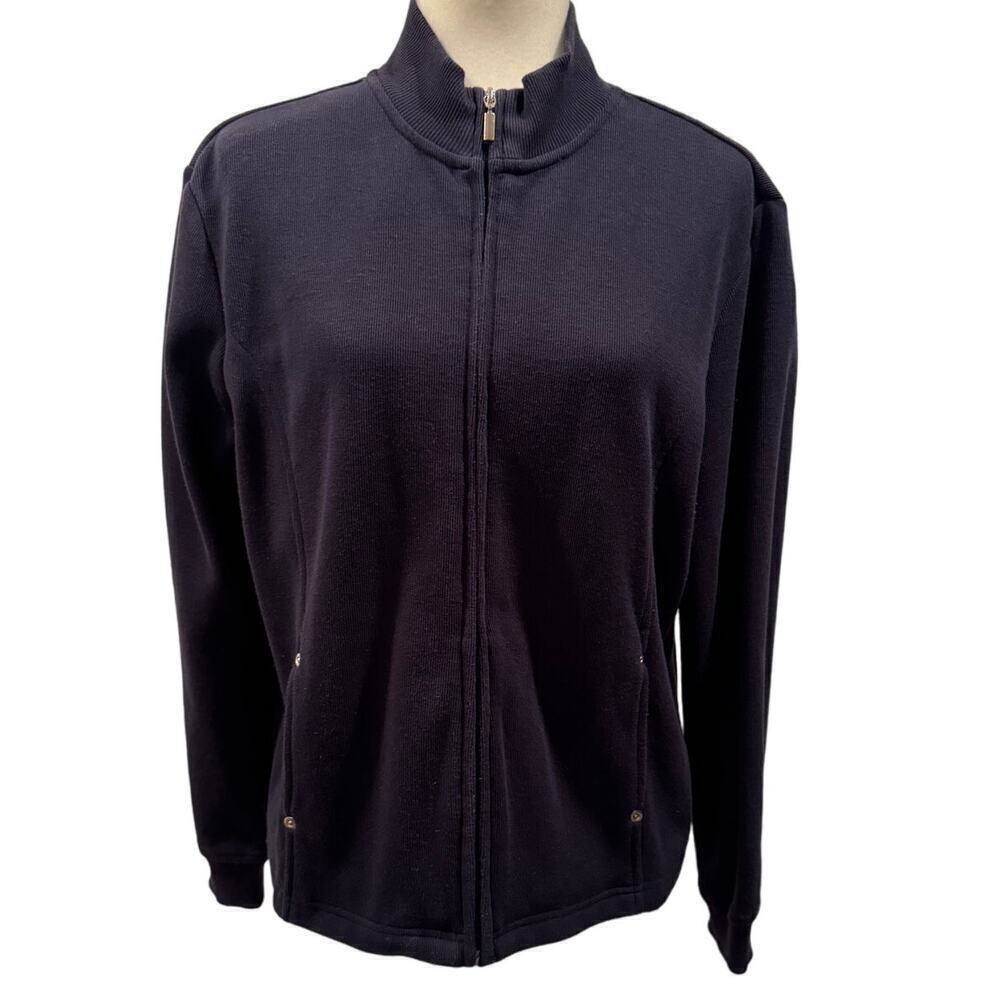 Hasting & Smith Navy Full Zip Sweater Jacket - Petite Large